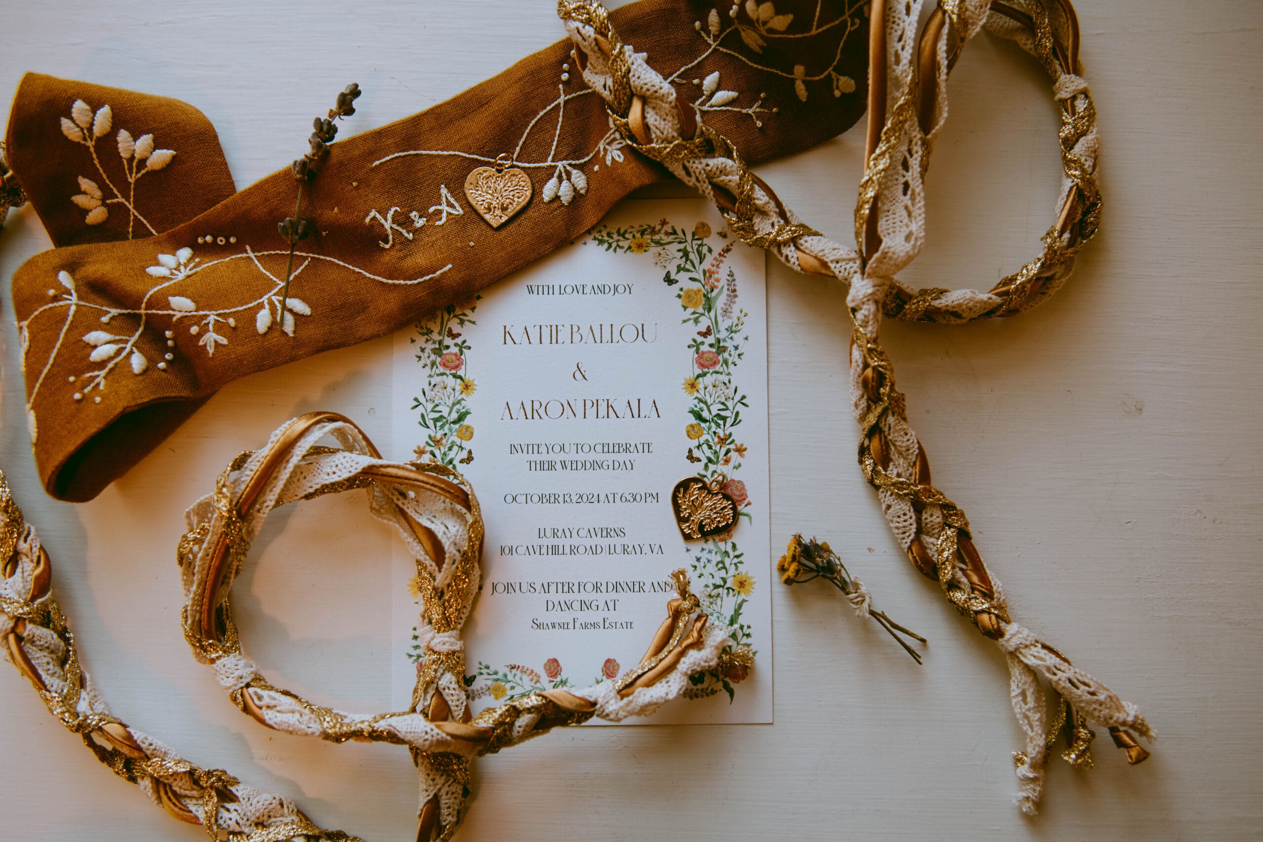 A wedding flat lay
